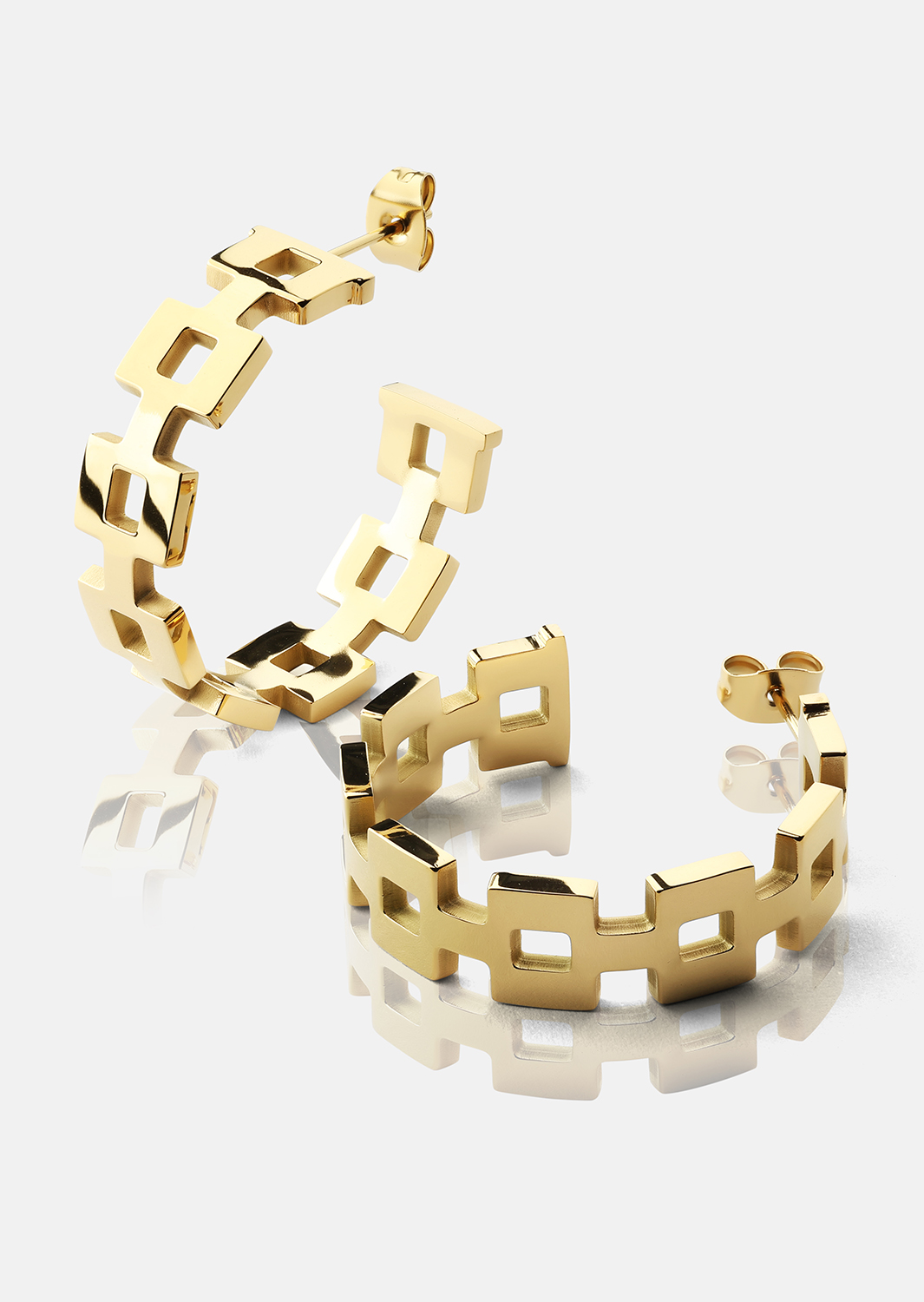 Øredobb GeoHoops - 18k Gullbelagt