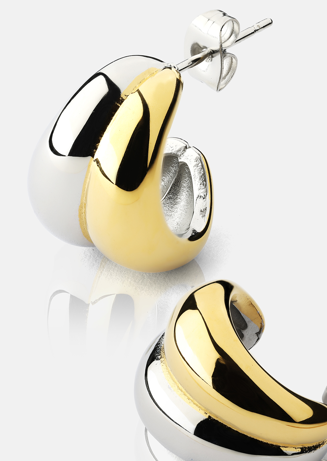  Ørepynt Dual Wave - 18k Gold Plated