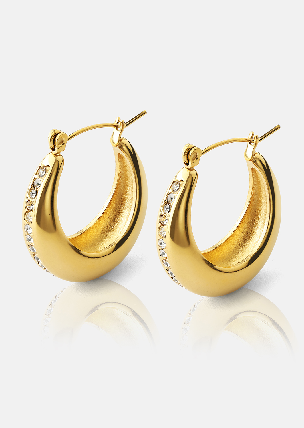 Øredobber Shine Hoops - 18k Gullbelagte