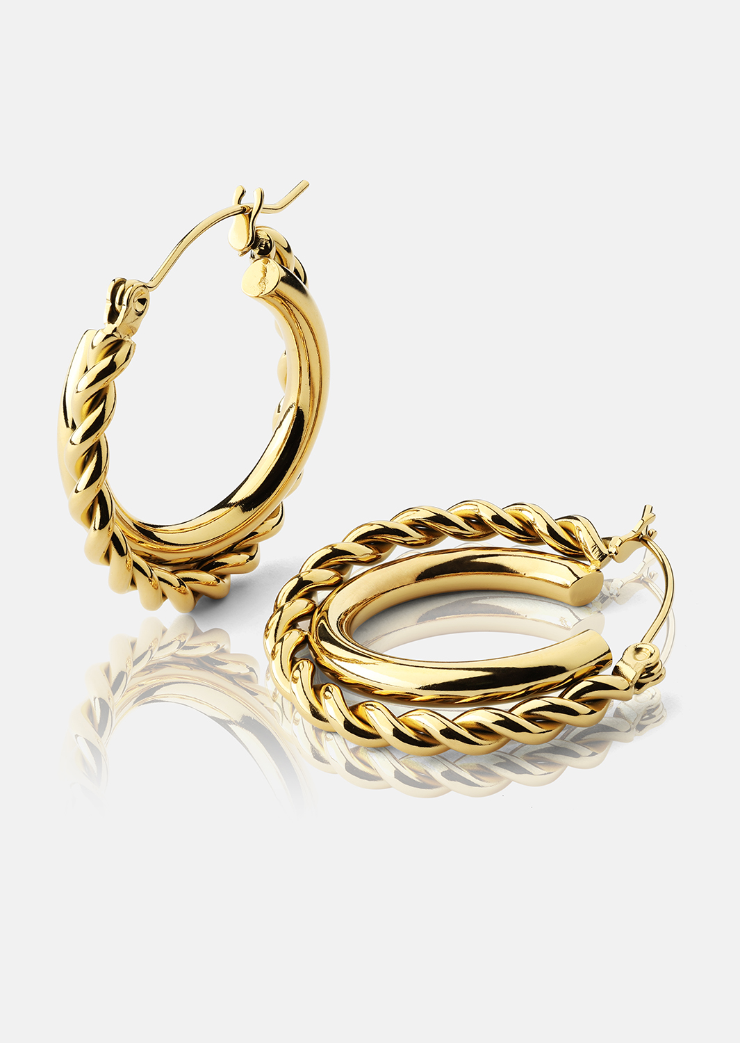 Øredobber Twist Elegance – 18k Gullbelagte