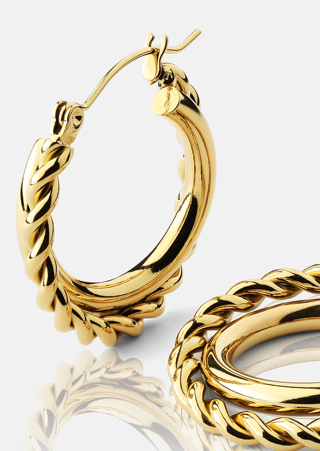 Øredobber Twist Elegance – 18k Gullbelagte