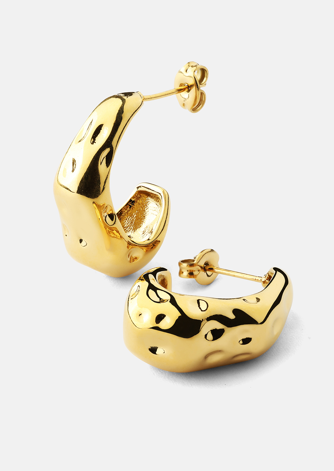 Øredobber Molten Hoop – 18k Gullbelagte