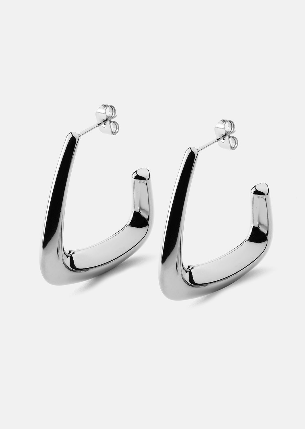 Øredobber Bold Curve – Sølvbelagte