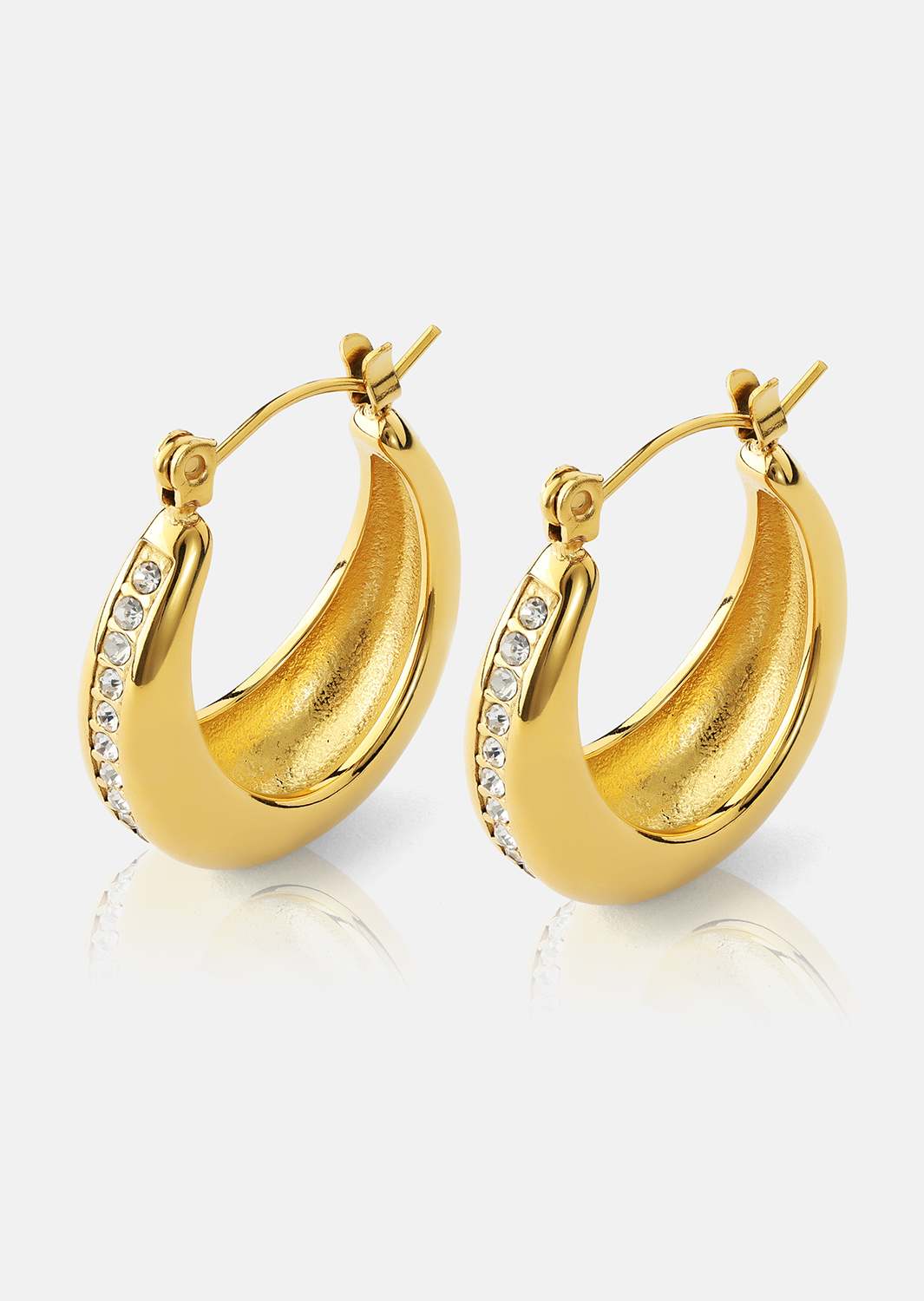Øredobber Gleaming Curve – 18k Gullbelagte