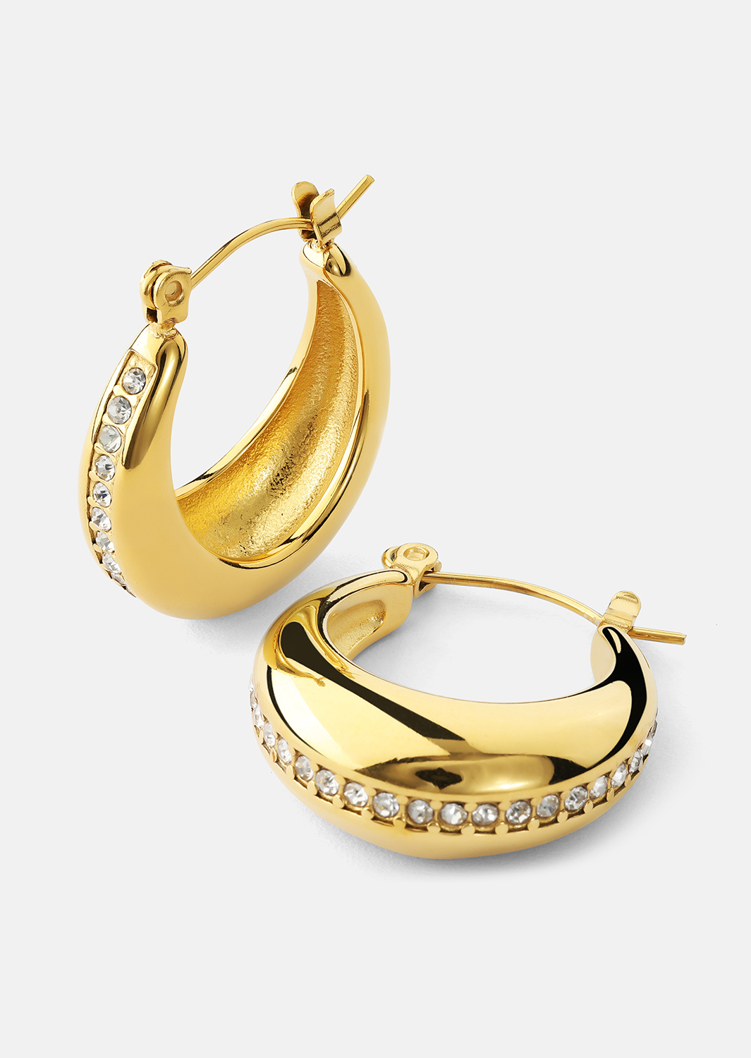 Øredobber Gleaming Curve – 18k Gullbelagte