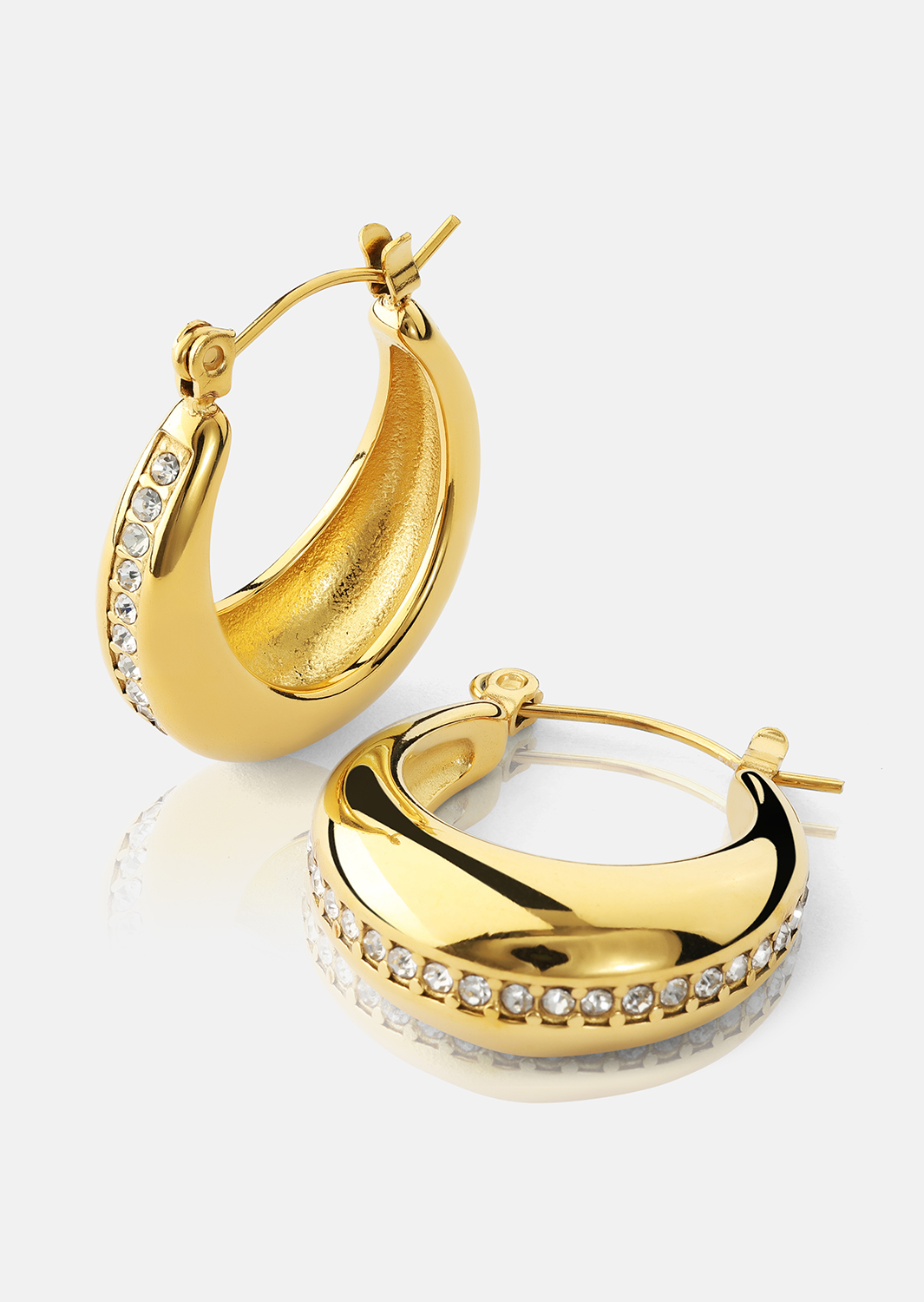 Øredobber Gleaming Curve – 18k Gullbelagte