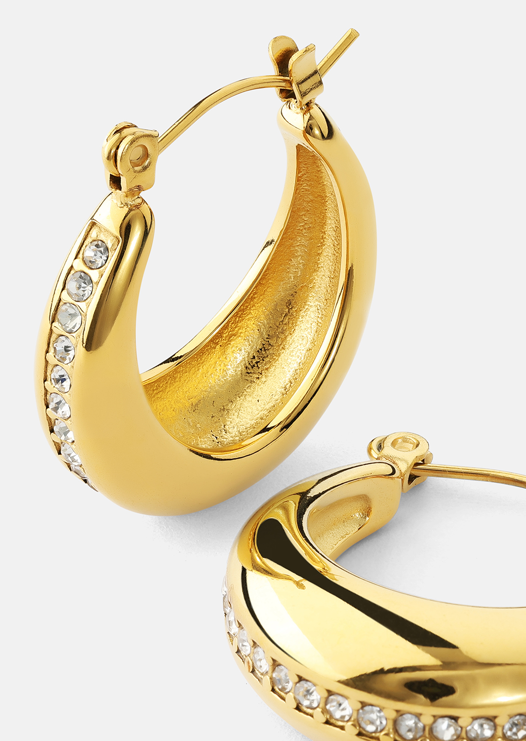 Øredobber Gleaming Curve – 18k Gullbelagte