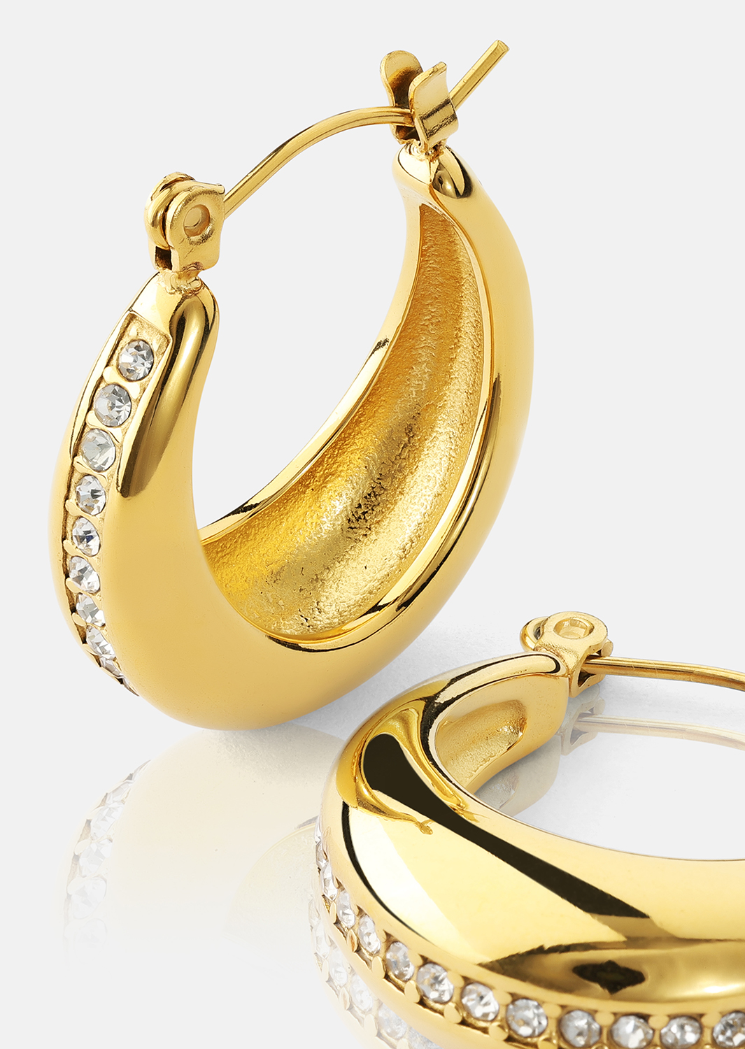 Øredobber Gleaming Curve – 18k Gullbelagte