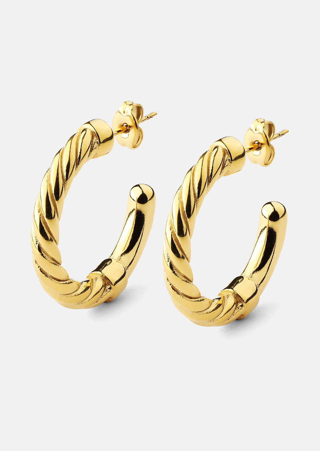 Øredobber Twistade Hoops – 18k Gullbelagte