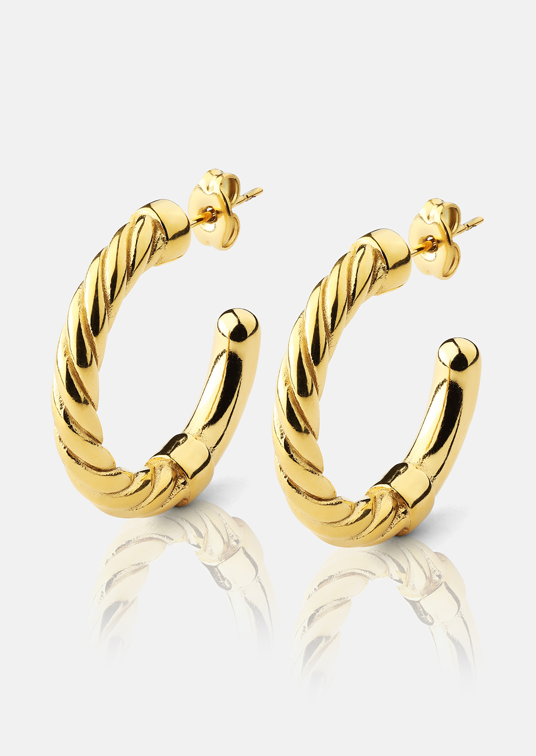 Øredobber Twistade Hoops – 18k Gullbelagte