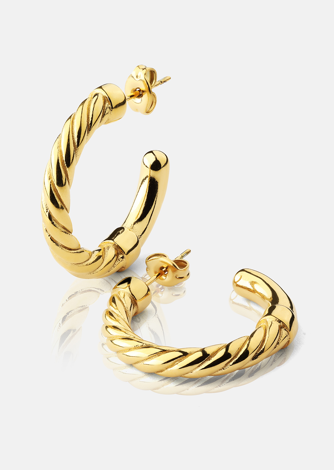 Øredobber Twistade Hoops – 18k Gullbelagte