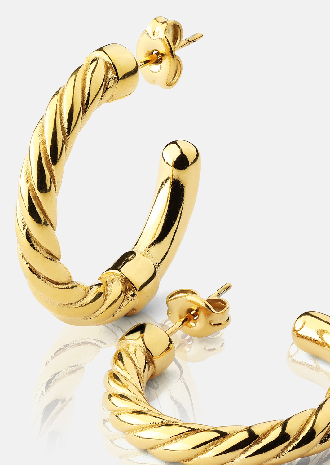 Øredobber Twistade Hoops – 18k Gullbelagte