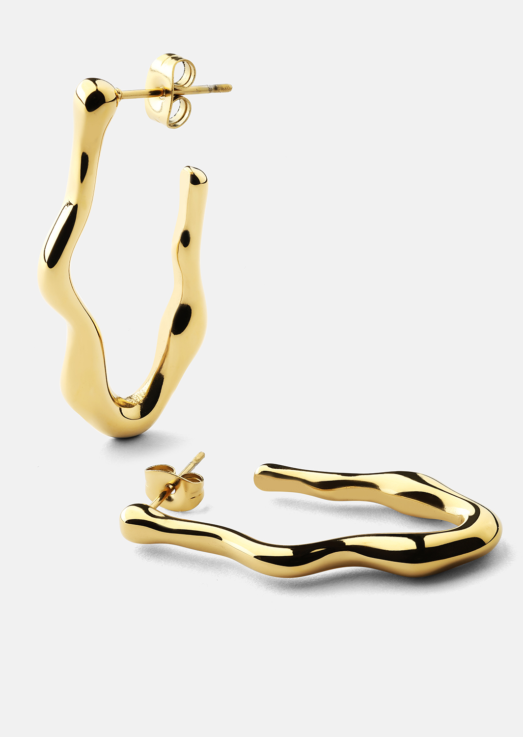 Flow Øredobber – 18k Gullbelagte