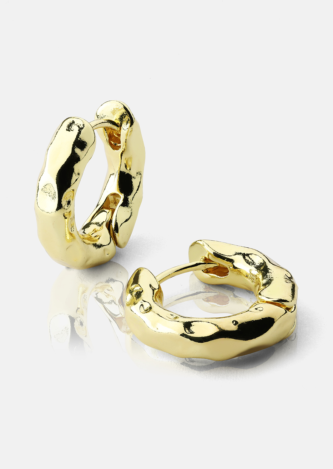Øredobb Luxe Ripple Hoops - 18k Gold Plated
