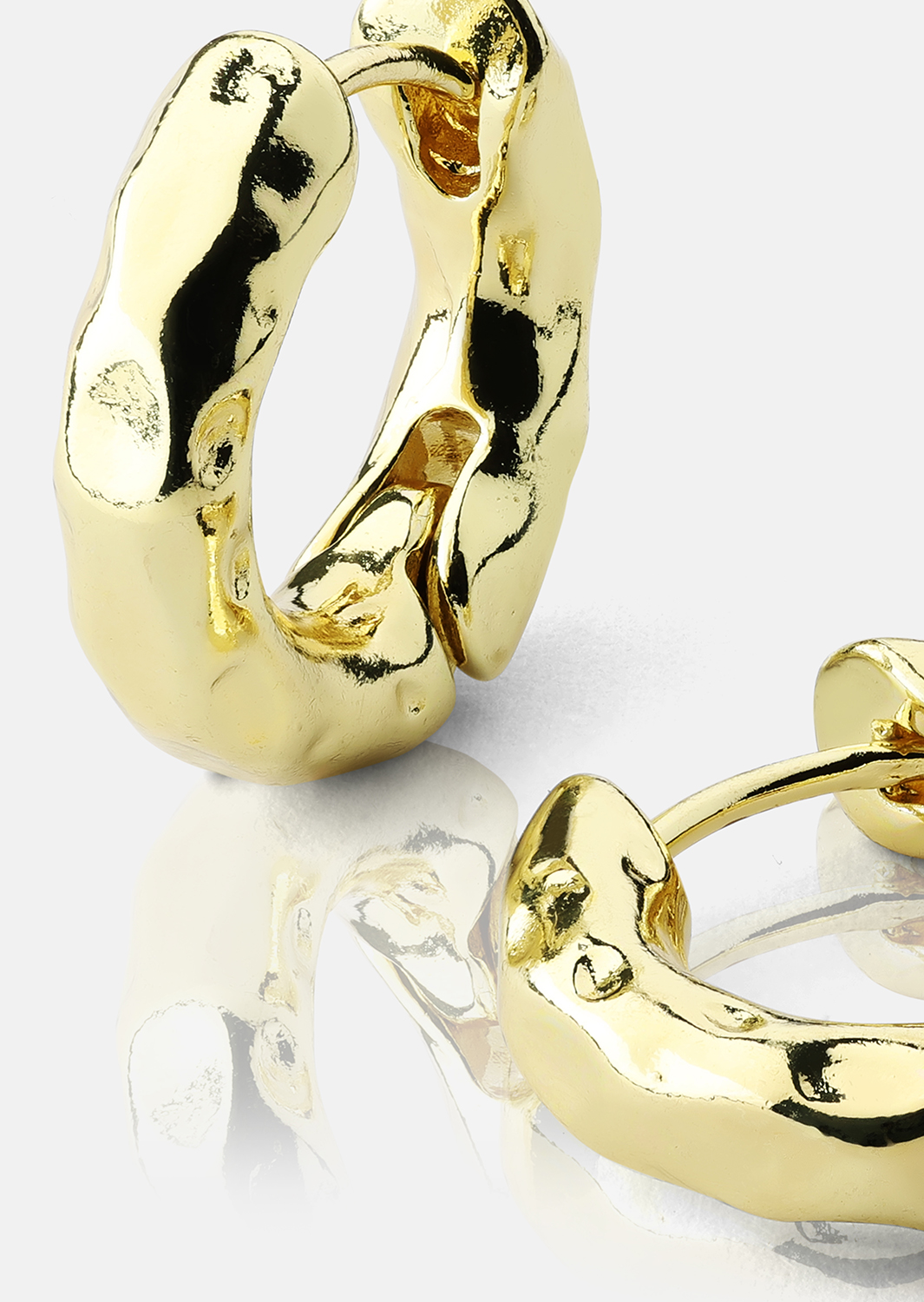 Øredobb Luxe Ripple Hoops - 18k Gold Plated