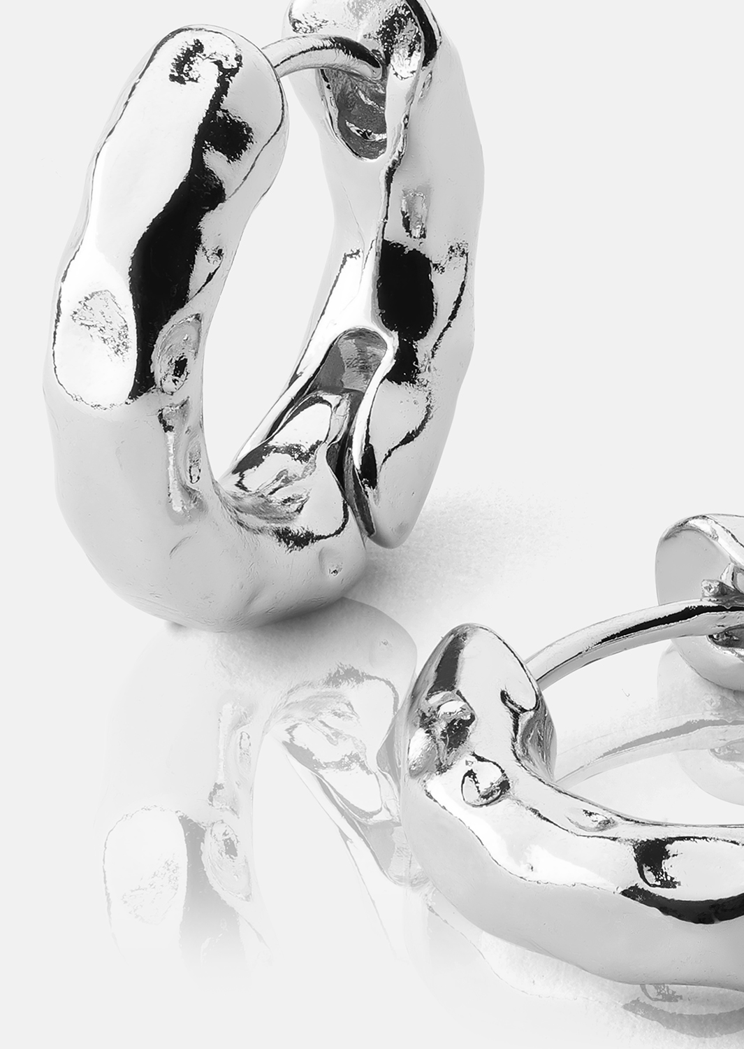 Øredobb Luxe Ripple Hoops - Silver Plated