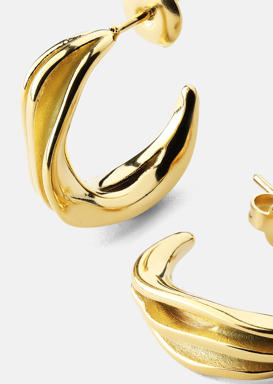 Øredobber Gleaming Flow - 18k Gullbelagte
