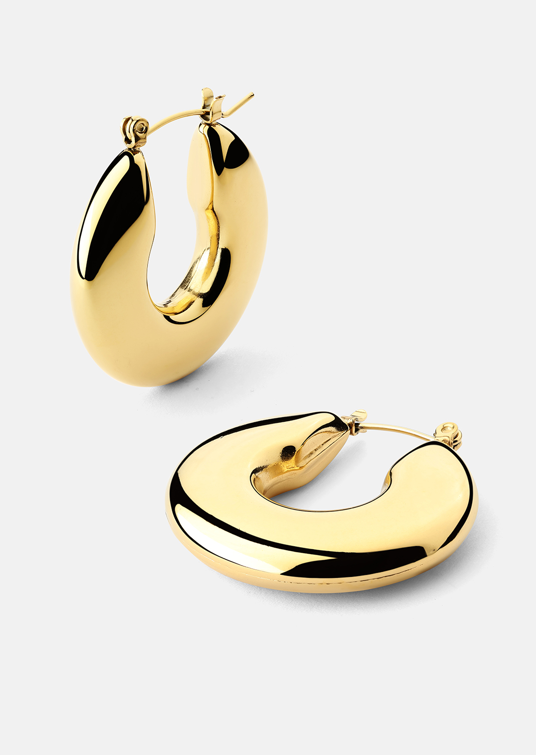 Øredobb Luna Bold Hoops - 18k Gullbelagt