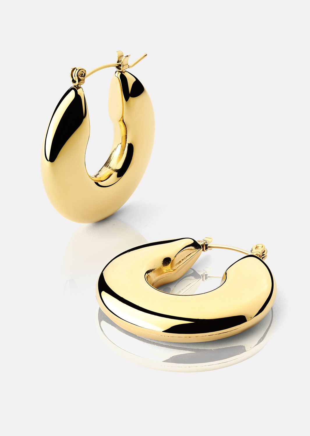 Øredobb Luna Bold Hoops - 18k Gullbelagt