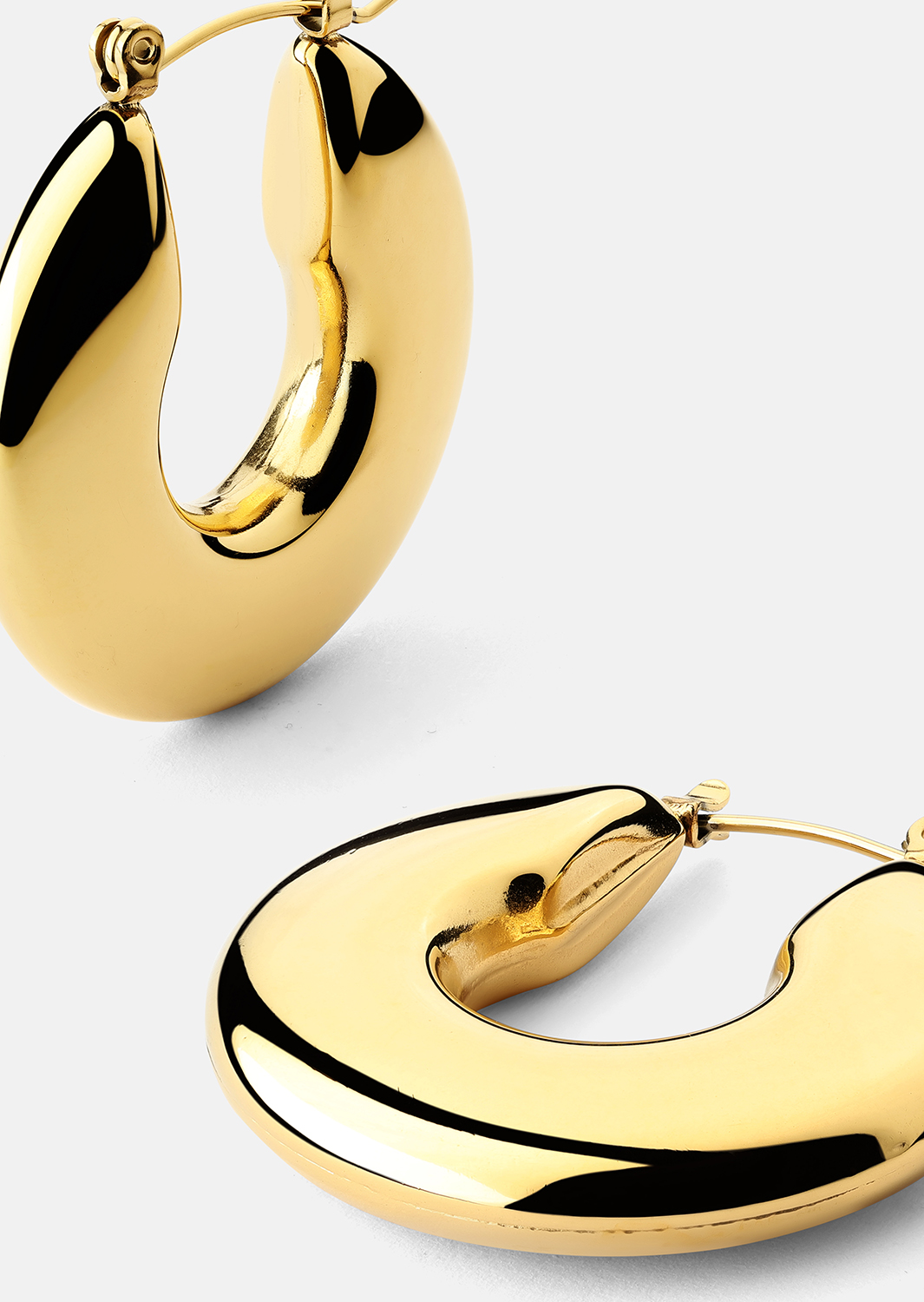 Øredobb Luna Bold Hoops - 18k Gullbelagt