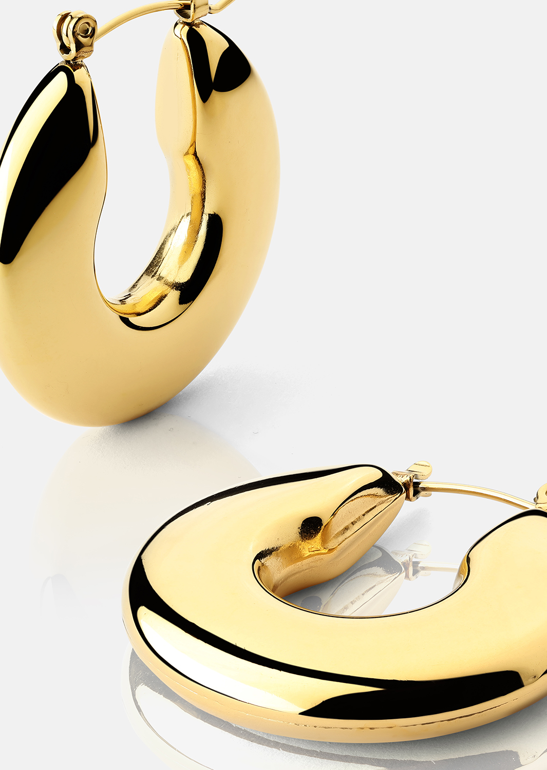 Øredobb Luna Bold Hoops - 18k Gullbelagt