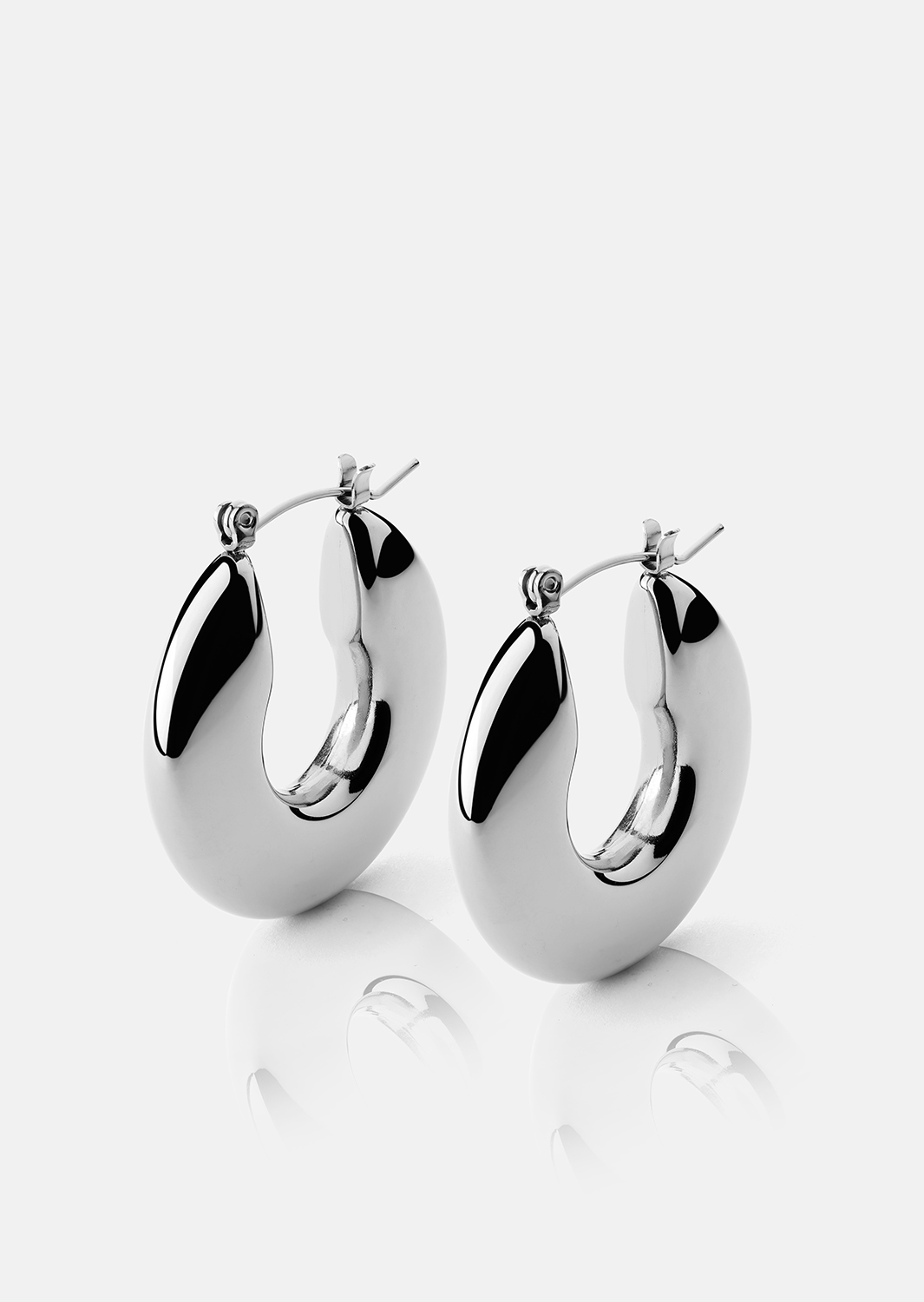 Øredobb Luna Bold Hoops - Sølvbelagt