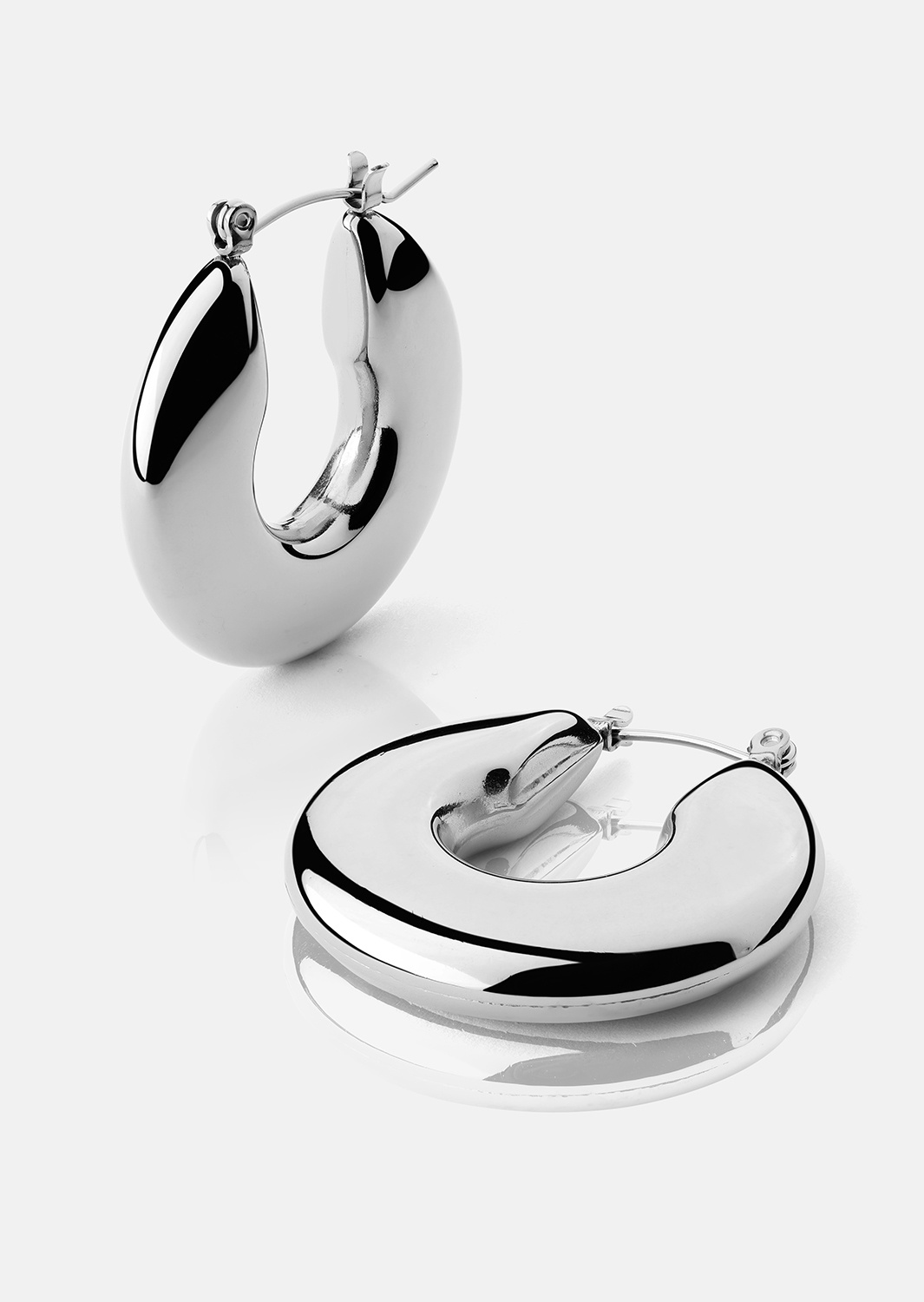 Øredobb Luna Bold Hoops - Sølvbelagt