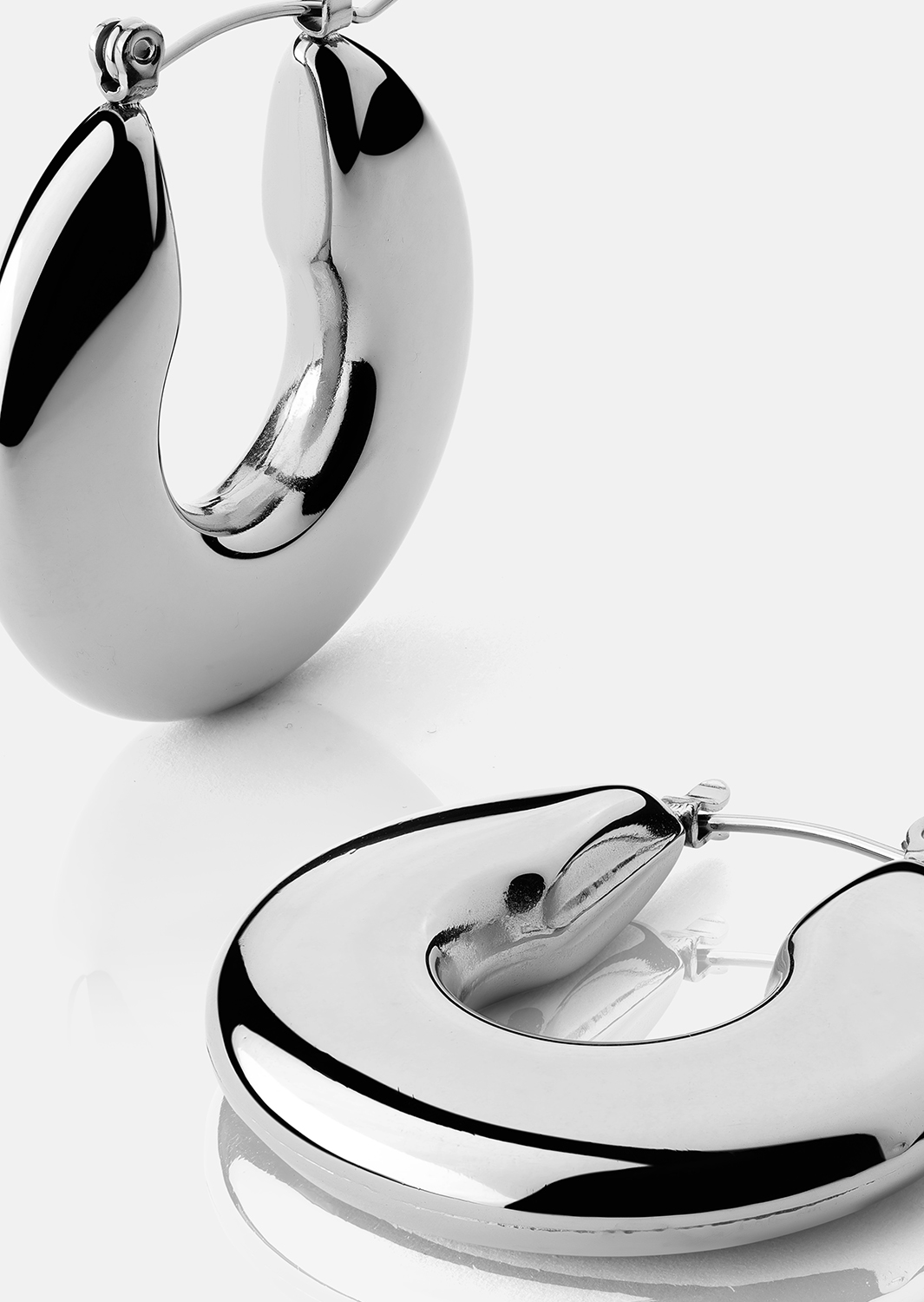Øredobb Luna Bold Hoops - Sølvbelagt