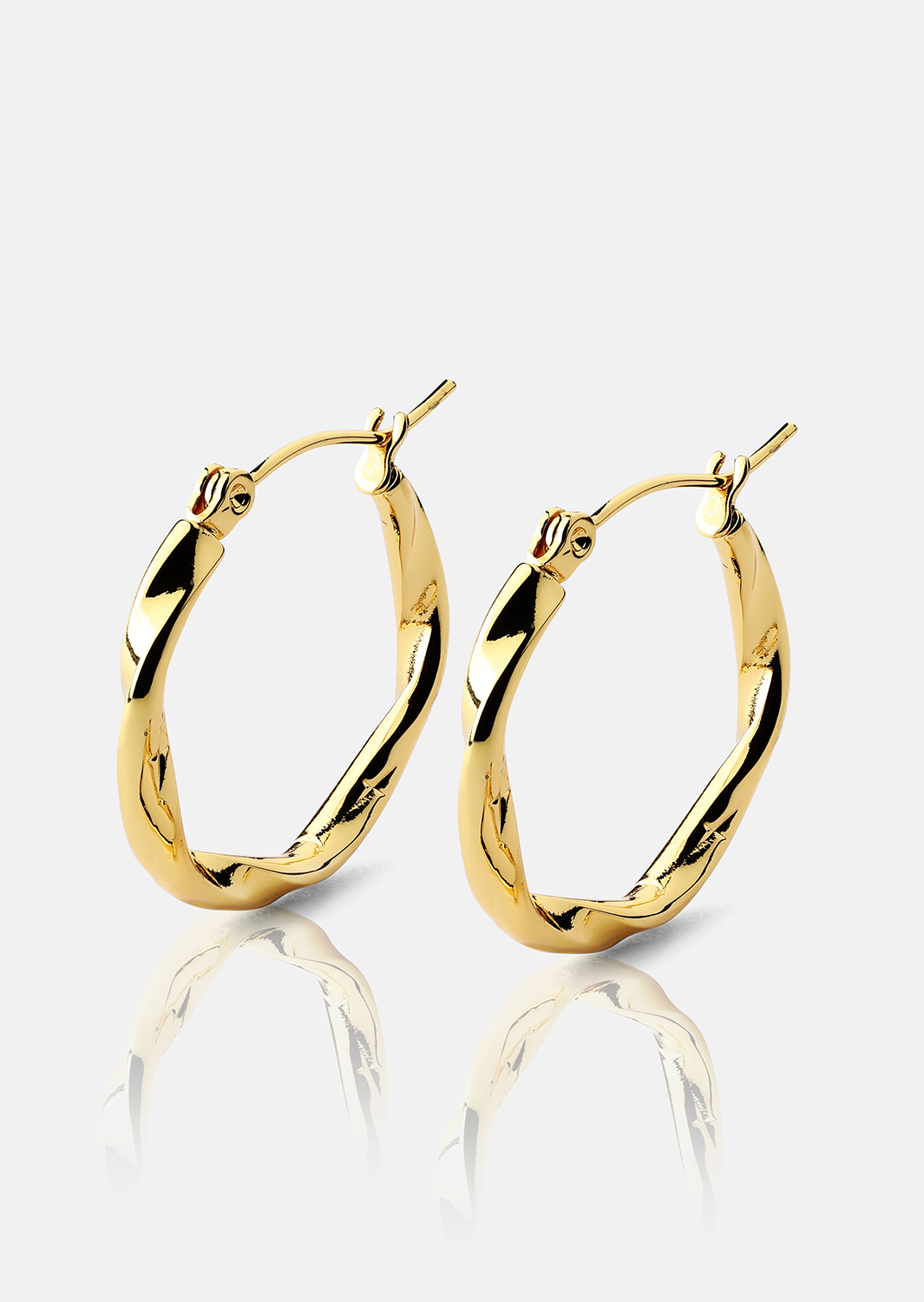 Twist Glow Hoops - 18k Gullbelagte Øredobber