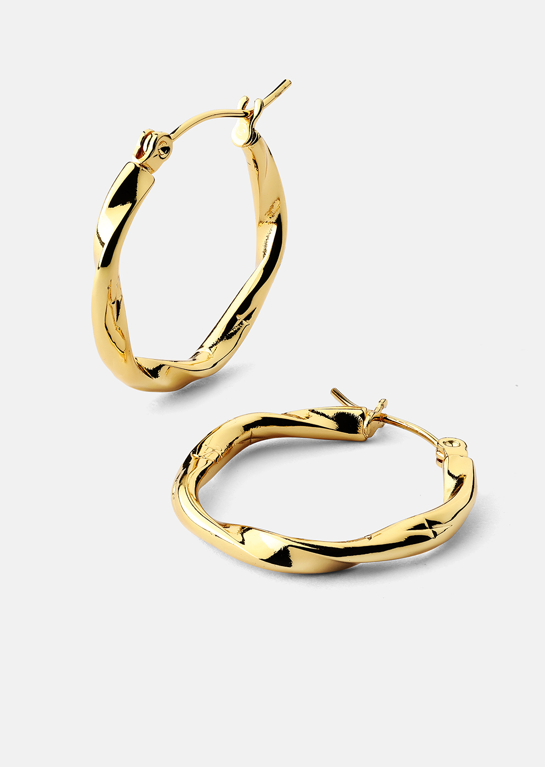 Twist Glow Hoops - 18k Gullbelagte Øredobber