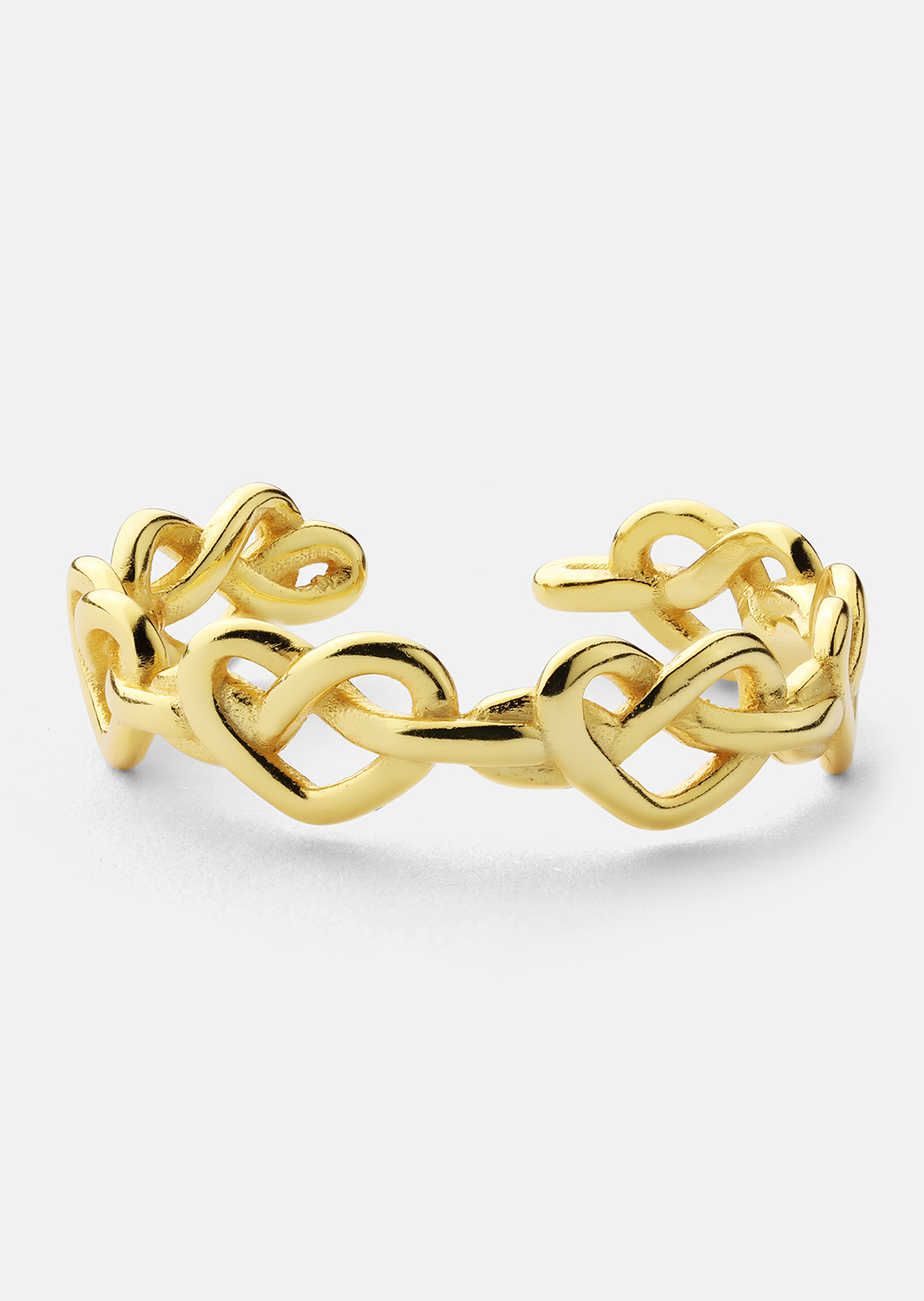 Ring Heart Link - 18k Gullbelagt