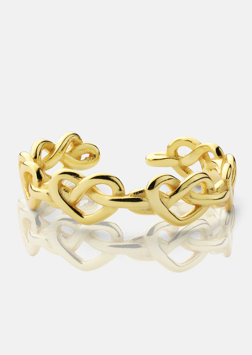 Ring Heart Link - 18k Gullbelagt