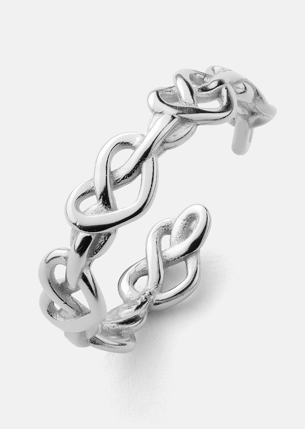 Ring Heart Link - Sølvbelagt