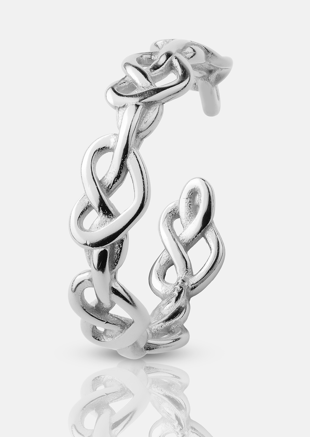 Ring Heart Link - Sølvbelagt