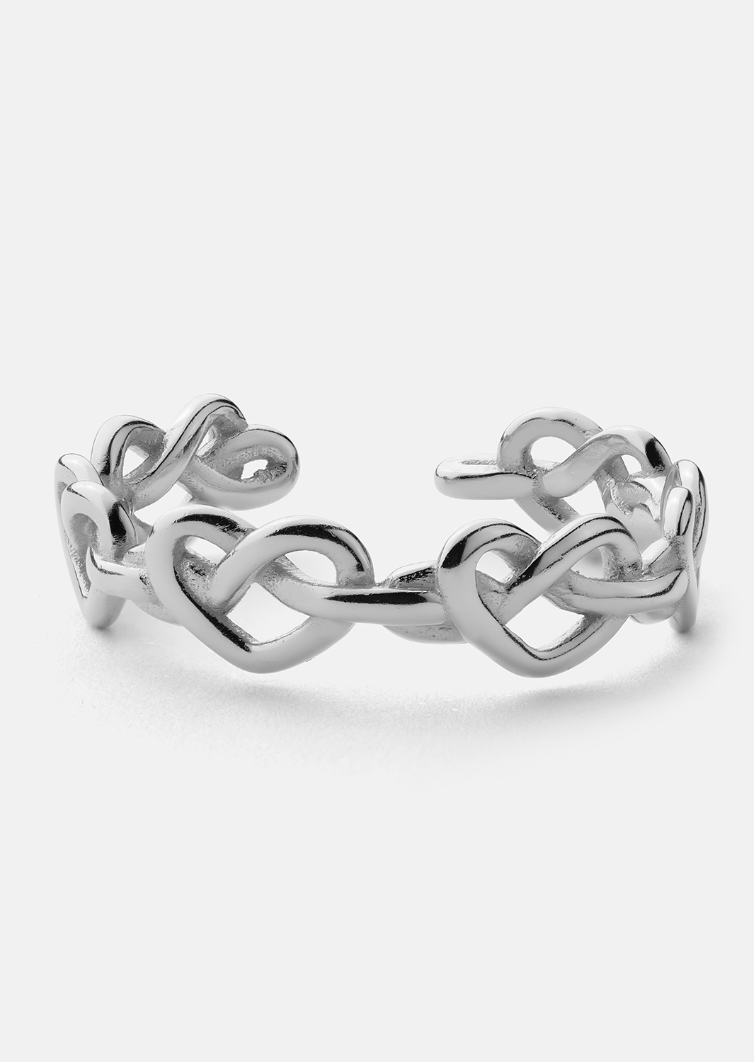 Ring Heart Link - Sølvbelagt