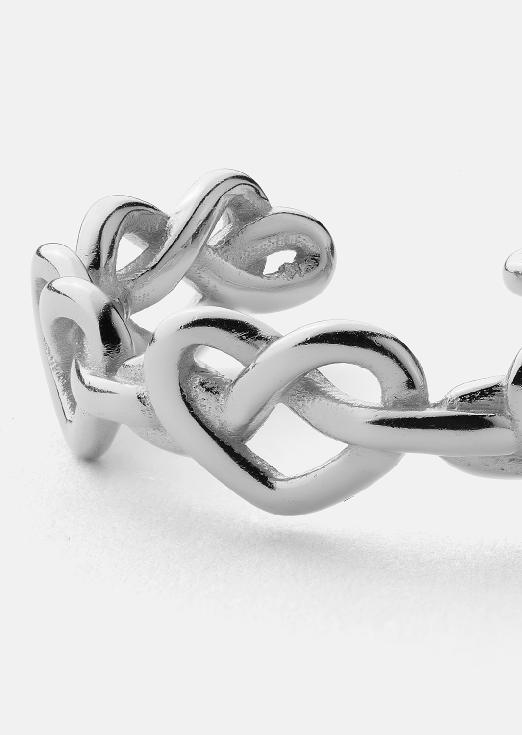 Ring Heart Link - Sølvbelagt