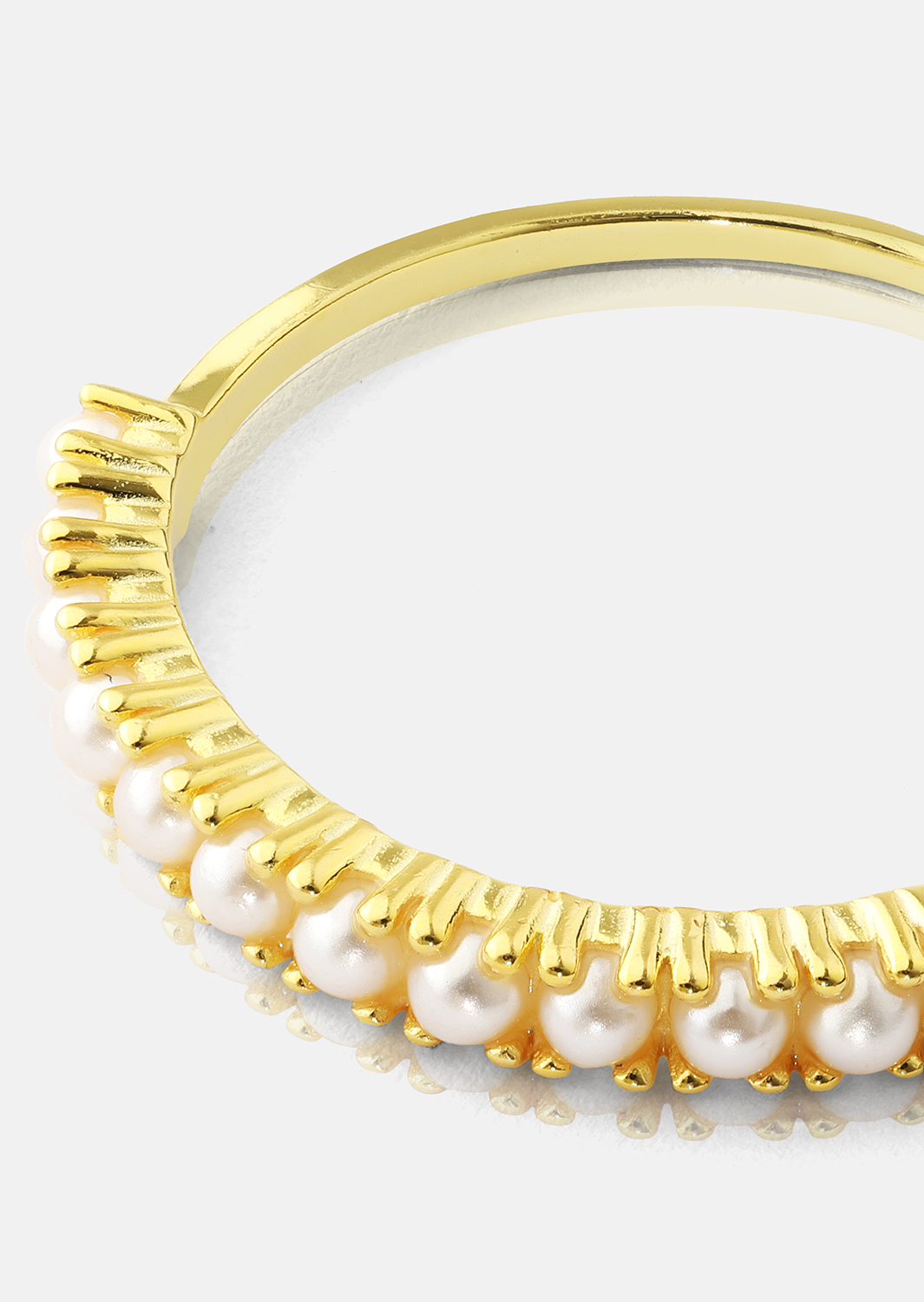 Golden Pearl Serenity Ring - 18k Gold Plated