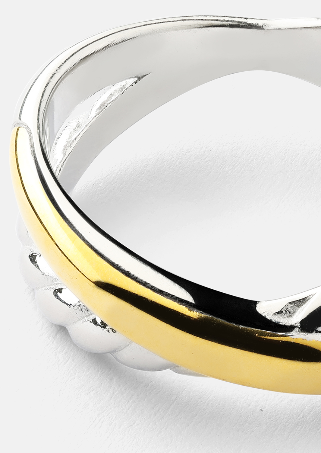 Ring Golden Silver Twist - 18k Gold Plated