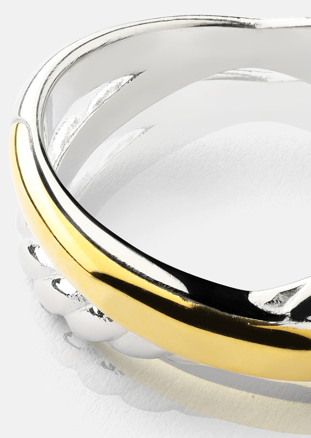 Ring Golden Silver Twist - 18k Gold Plated