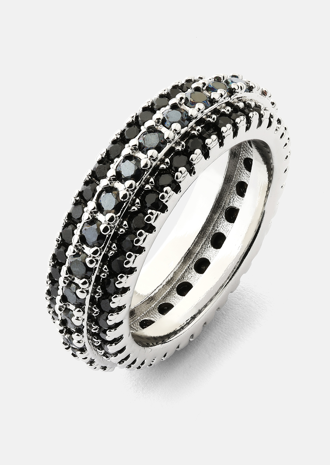 Ring Dark Crystal Shimmer - Sølvbelagt