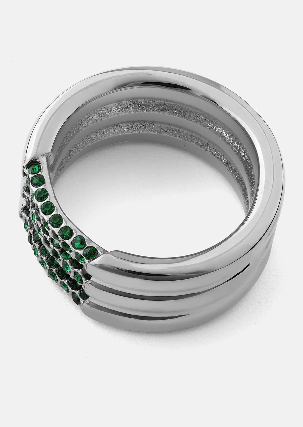 Ring Green Lumière - Sølvbelagt
