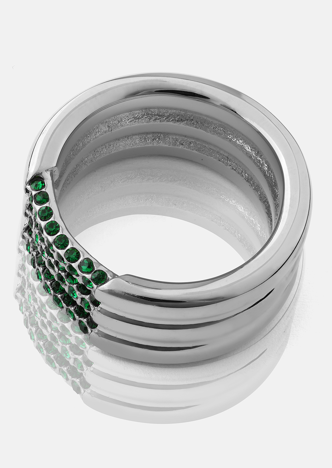 Ring Green Lumière - Sølvbelagt