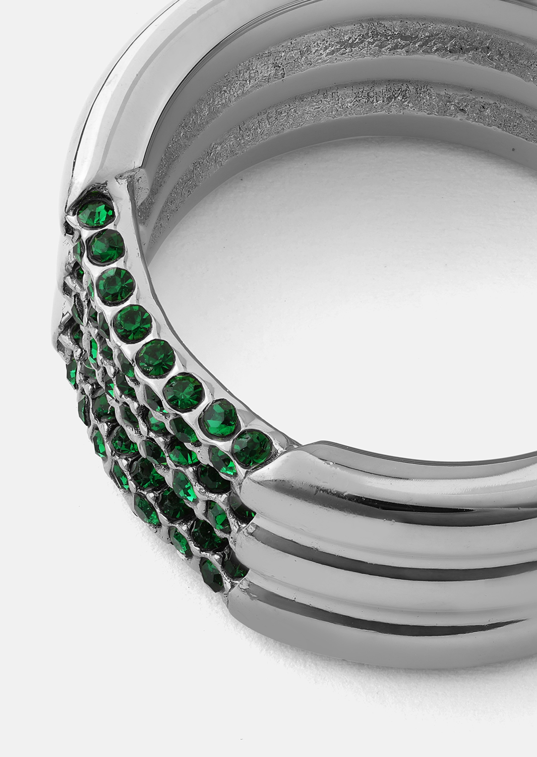 Ring Green Lumière - Sølvbelagt