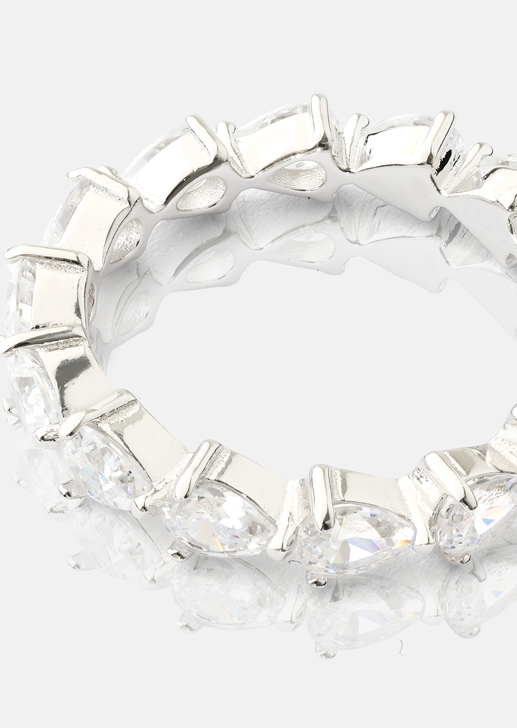 Bezel Glimmer Ring - Sølvbelagt