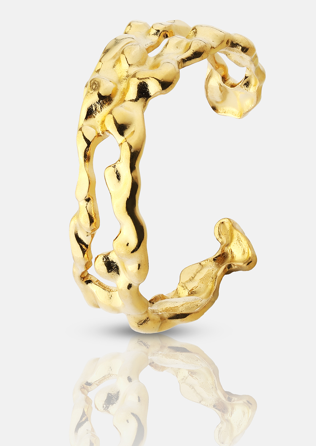 Ring Molten Wave - 18k Gullbelagt