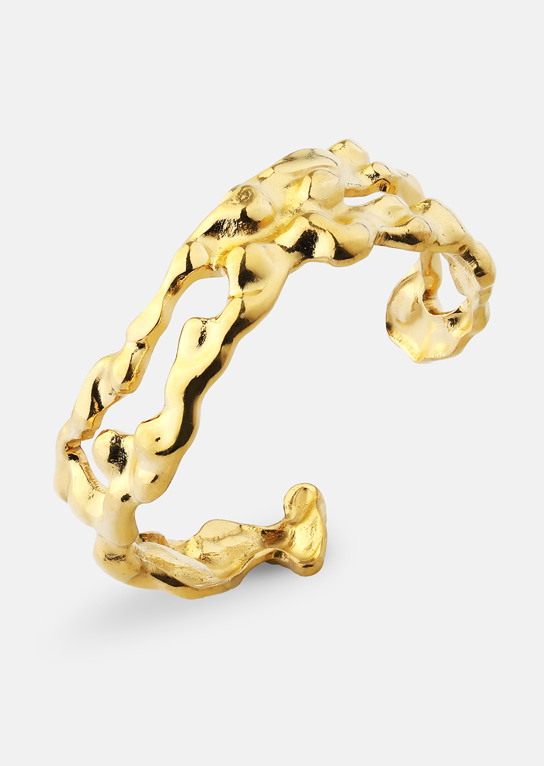 Ring Molten Wave - 18k Gullbelagt