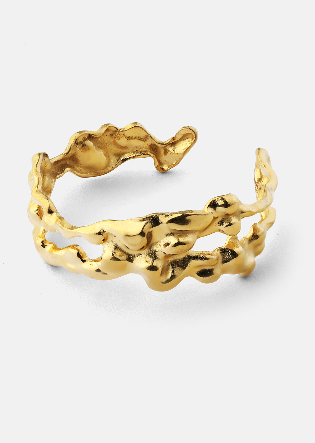Ring Molten Wave - 18k Gullbelagt