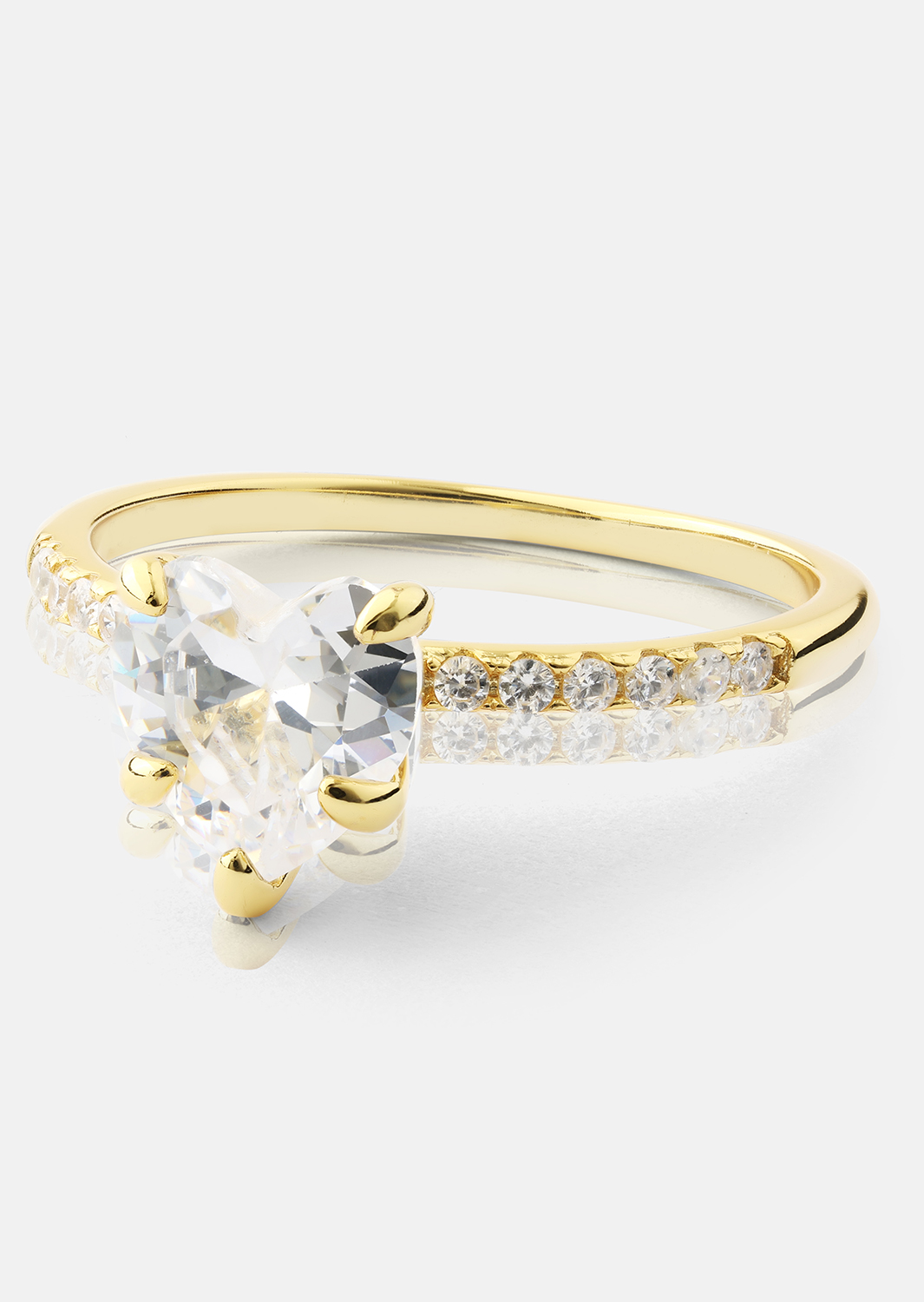 Heartlight Solitaire Ring - 18k Gullbelagt