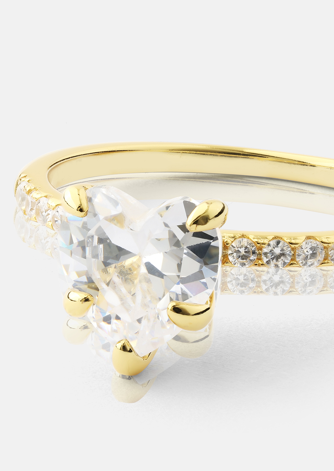 Heartlight Solitaire Ring - 18k Gullbelagt