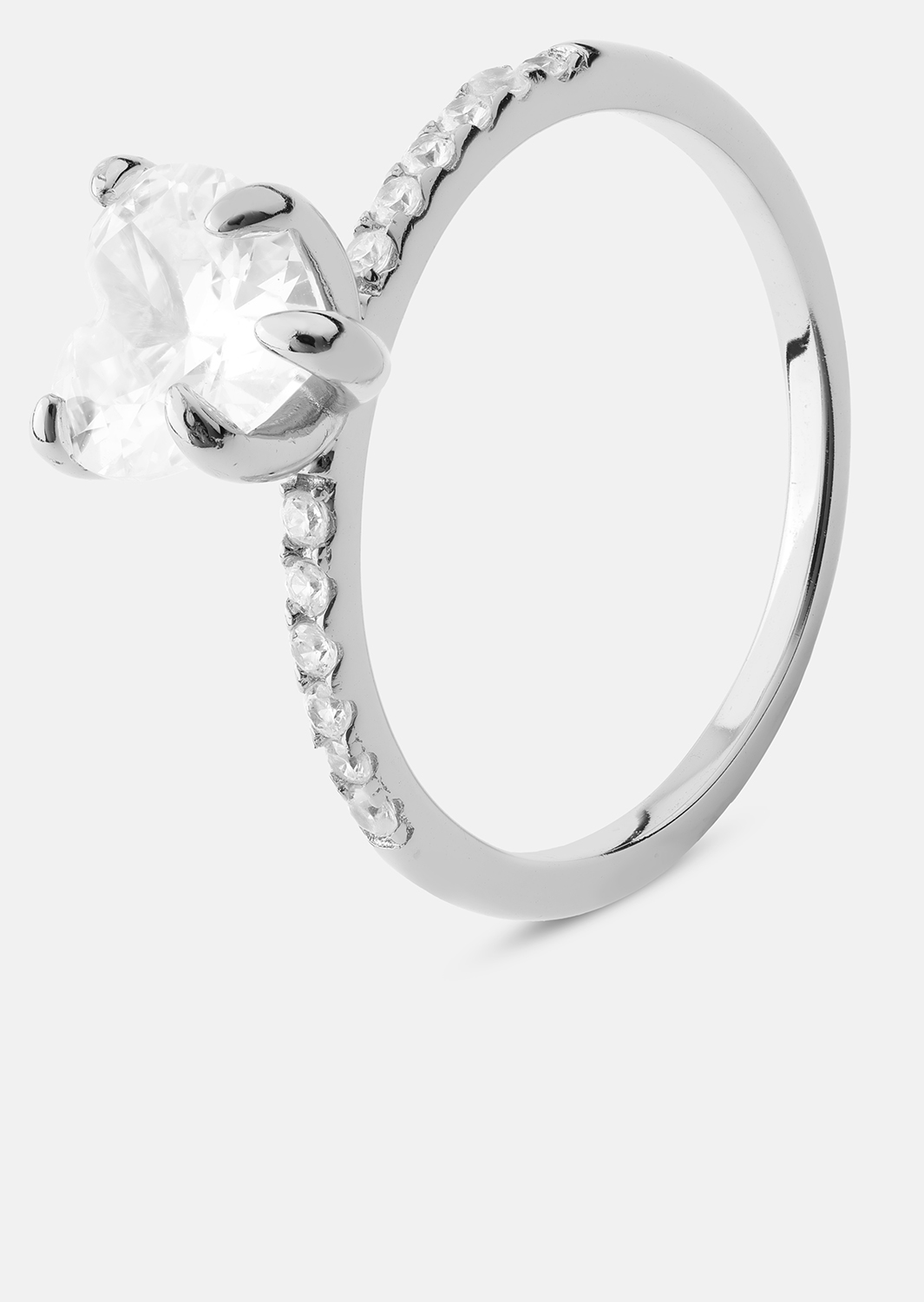 Heartlight Solitaire Ring - Sølvbelagt